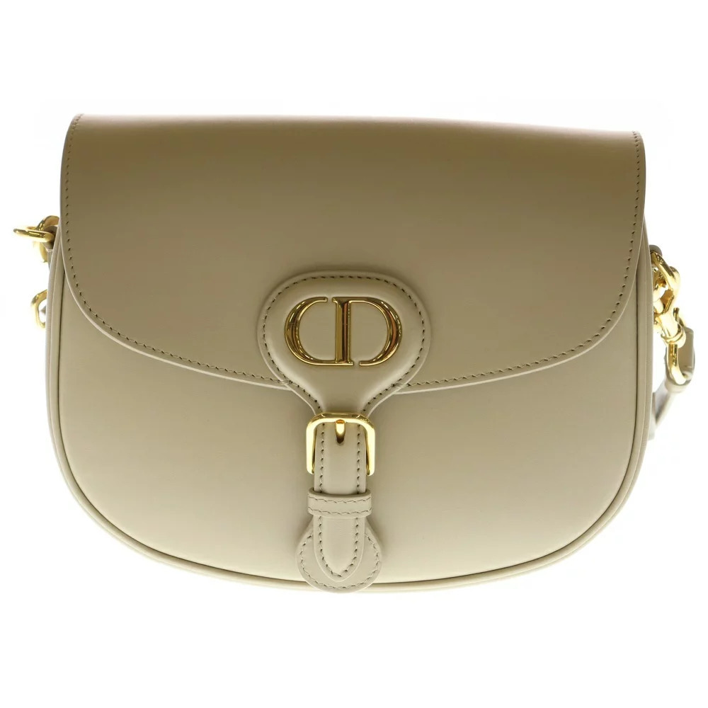 Christian Dior Boy Shoulder Bag Beige Leather